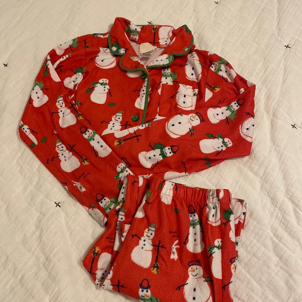 Munki Munki Girls size M 8 Snowman Pajama Set